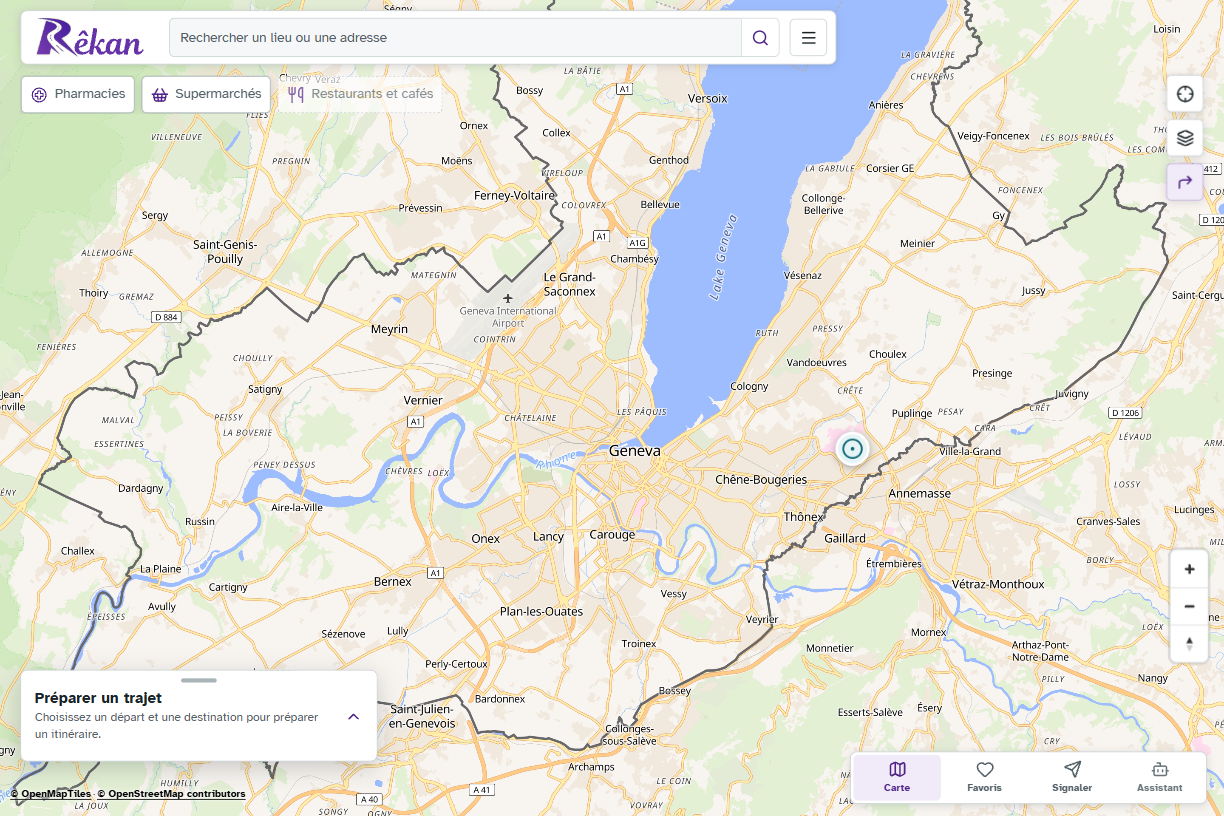 Carte de Genève dans Rêkan