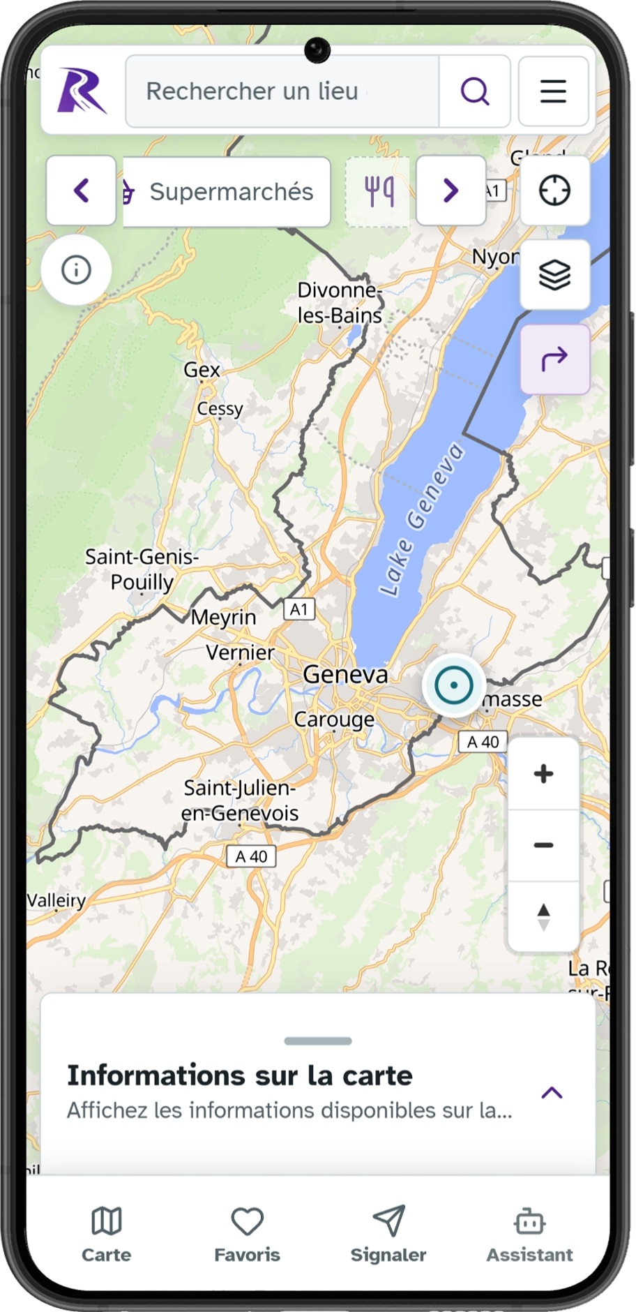 Interface Rêkan sur mobile